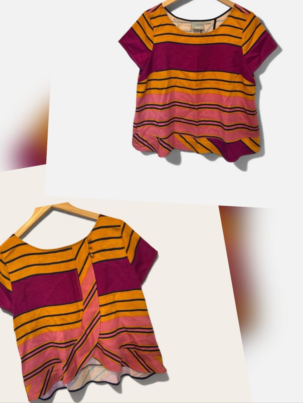 Anthropologie Maeve Bennett Striped Tulip Blouse 4